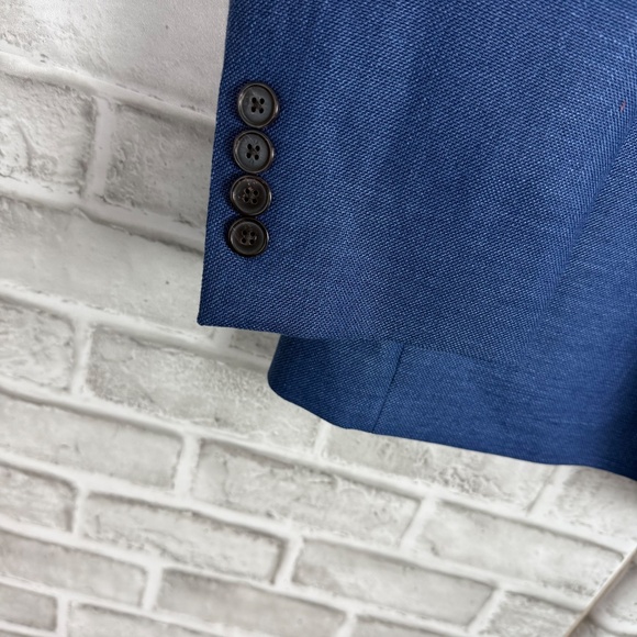 Lauren Ralph Lauren Black Label Linen Blend Cobalt Blazer Suit Jacket Mens 42R - Picture 3 of 12